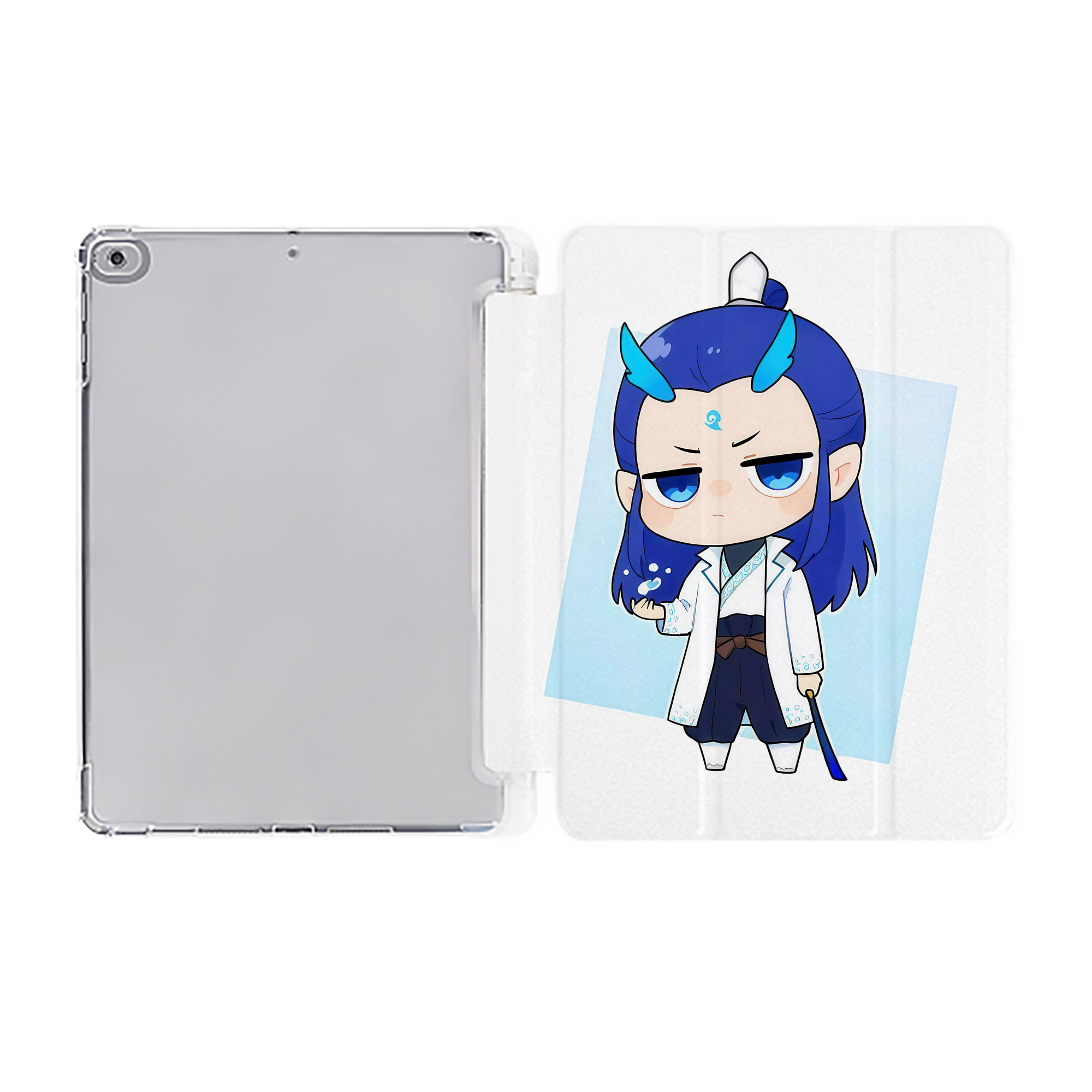 （画像用） Ne Zha 2 ナタ 魔童の大暴れ IPad ケース ペン収納付き 三つ折りスタンド PUレザー×シリコン 対応機種9.5/10.5/10.9インチ